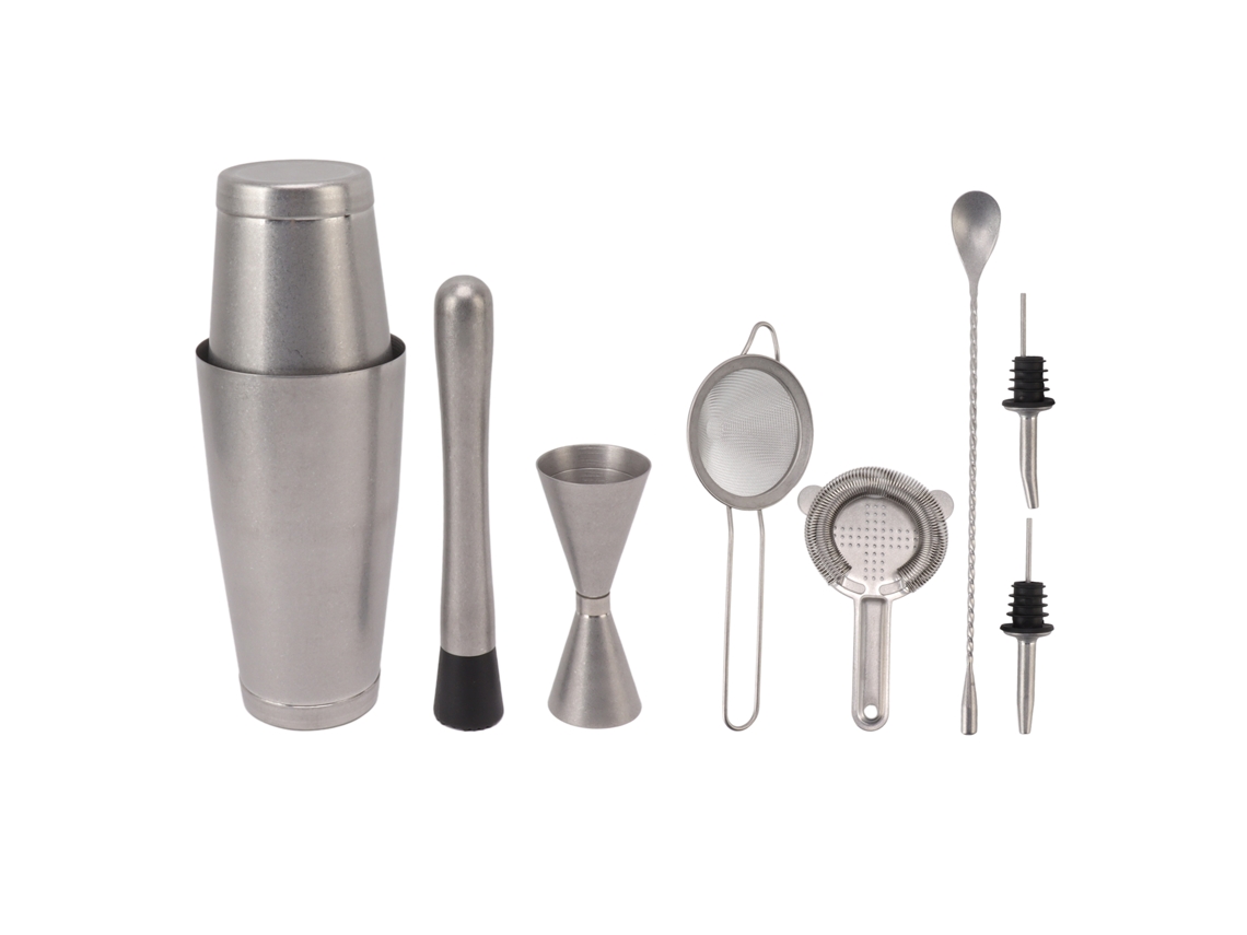 Nova Line kit de Bartender de Aço Inox com Boston Shaker Conjunto de Ferramentas para Bar