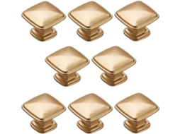 Conjunto De 8 Puxadores Em Liga Alumínio Maciço Para Gavetas E Armários, Com Design Curvo Puxador Dourado Para Móveis De