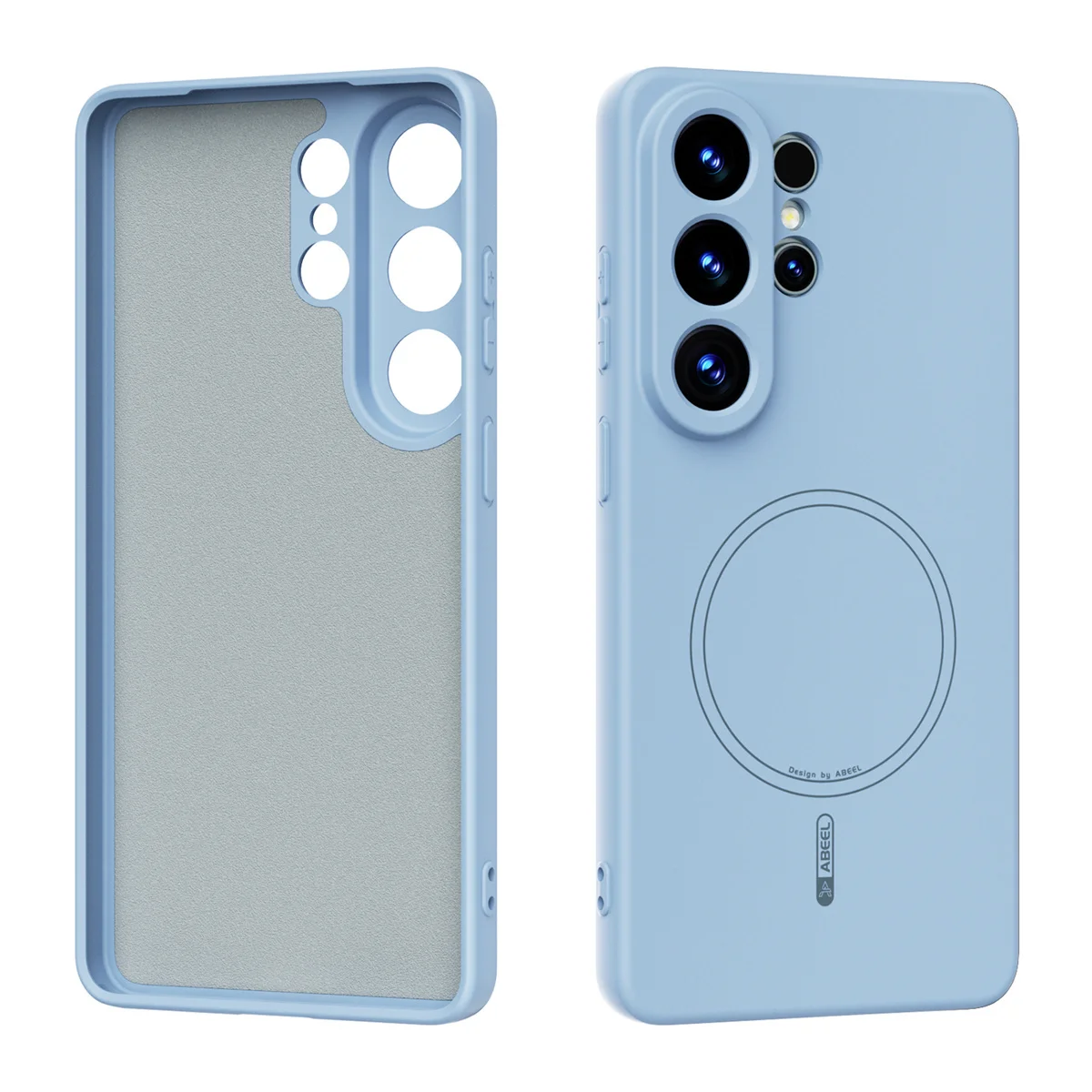 Capa De Celular Em Silicone Líquido (azul Celeste Para Galaxy S24), Compatível Com Carregamento Sem Fio.