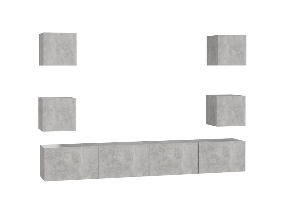 Tv Cabinet, Tv Cabinets Vidaxl Cinzeto Madeira Processada (n/a)