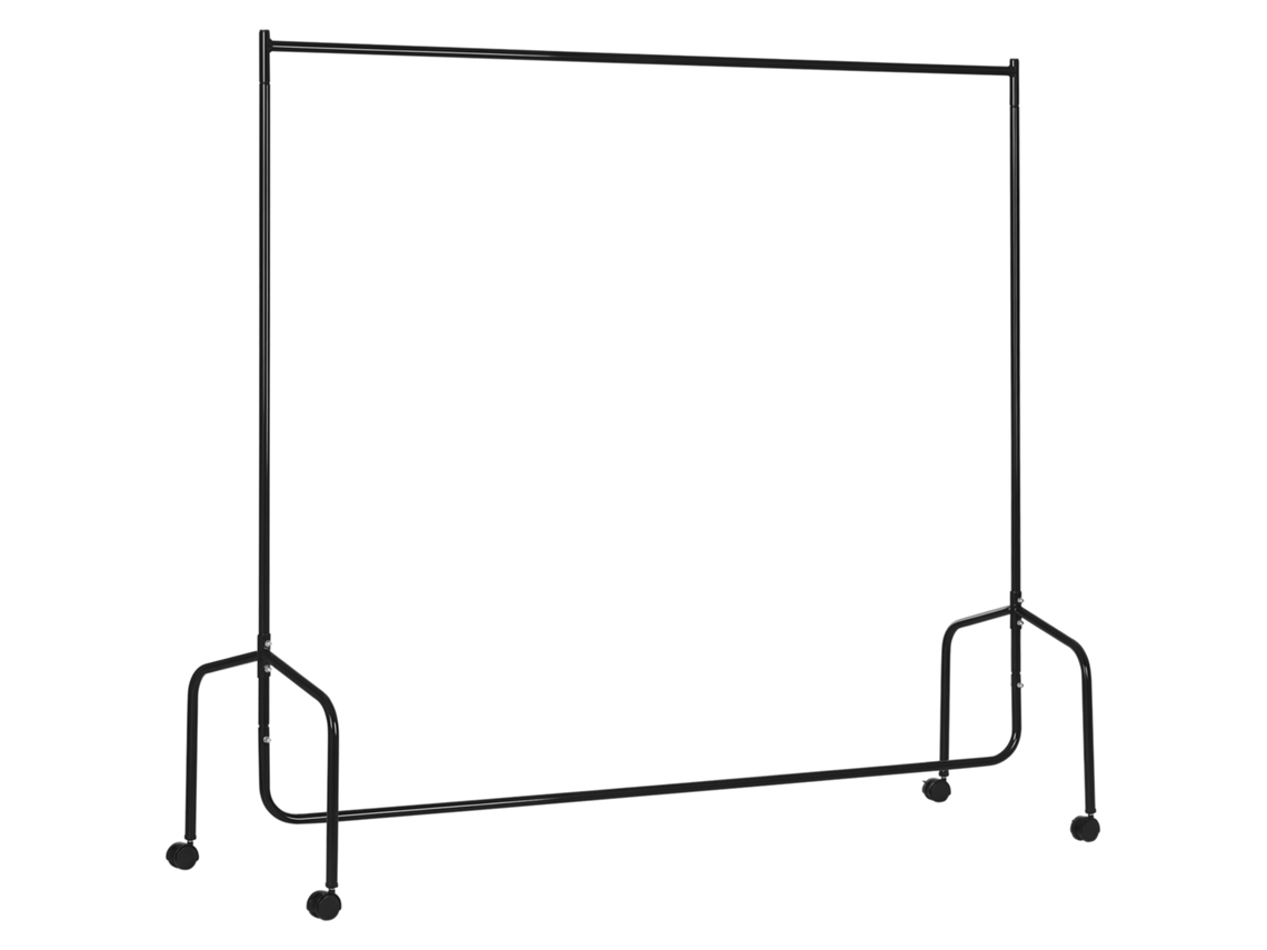 Carrinho para Roupas com Rodízios, Cabideiro Resistente 140kg 180x60x170cm Aço Preto BTFORUS