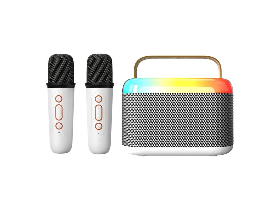 Mini Máquina De Karaokê Para Crianças E Adultos Alto Falante Bluetooth Portátil Com 2 Microfones Sem Fio E Luz Led Rgb Para Meninos E Meni Yizhood
