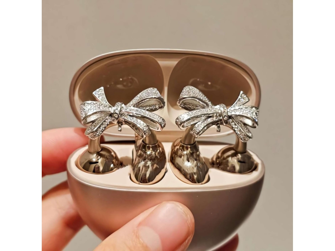 Laço De Strass Para Fones Ouvido Encaixe Acessório Decorativo Elegante Em Zircônia Cúbica Decoração Removível Requintada