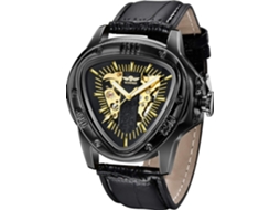 Lurelia Relógio Mecânico Masculino, Automático, Analógico, Data/calendário, Luminoso, Mostrador Esqueleto, Resistente À Água, Dourado