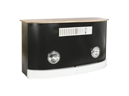 Mobiliário Auxiliar Dkd Home Decor Bar 157 X 52 X 90 Cm Preto Castanho Alumínio Branco Ferro Madeira de Mangueira