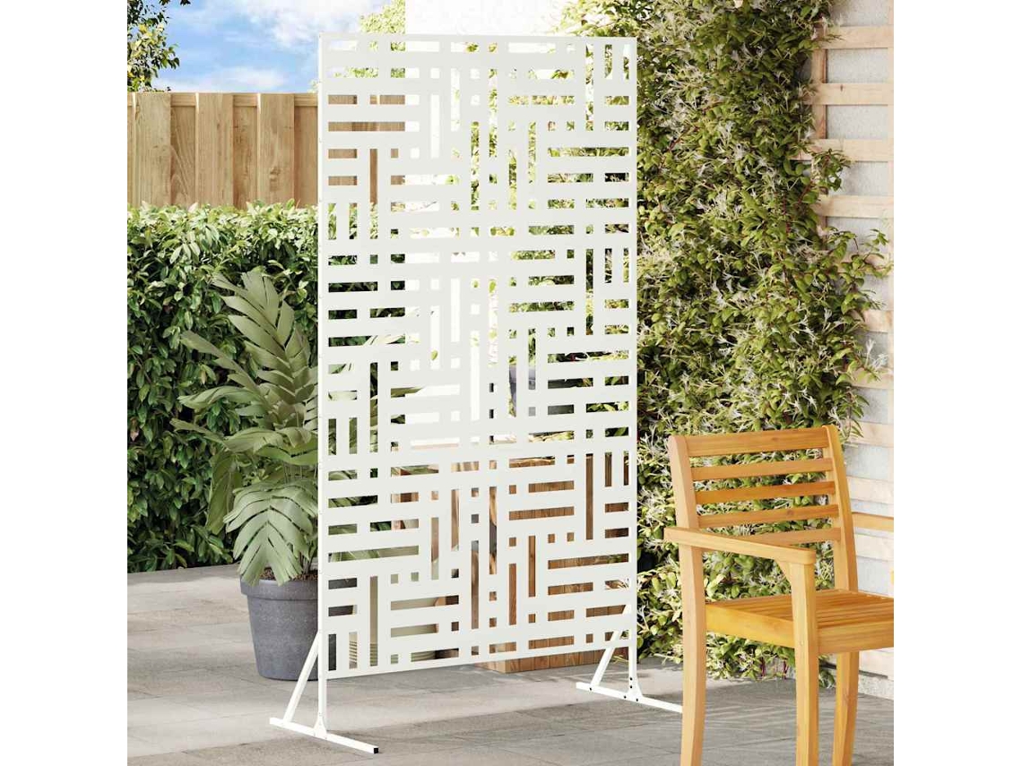 Vidaxl Protetor De Privacidade 100 X 50 X 180 Cm Aço Branco
