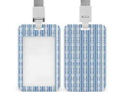 Porta Crachá Listrado Em Azul E Branco, Personalizável, À Prova D Água, Protetor De Crachá, Funcionários De