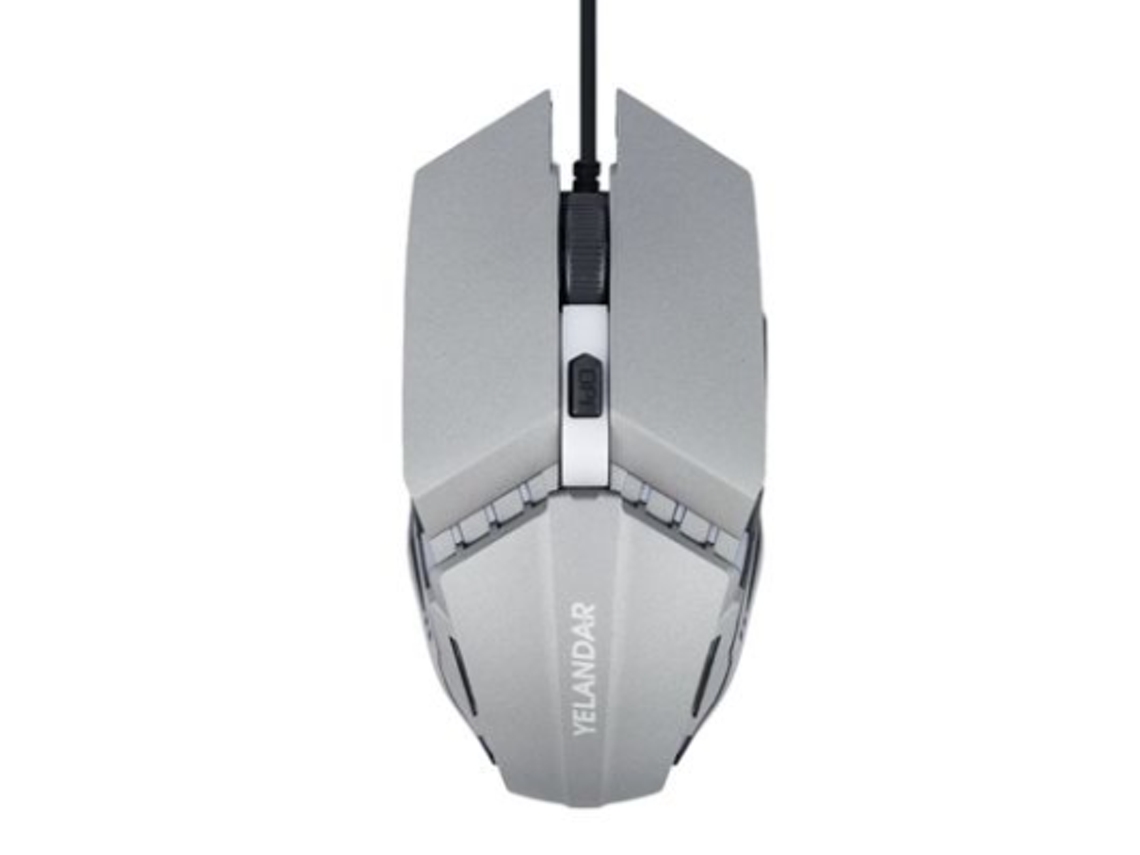 Rato Gaming Com Fio E Luz Led Yelandar M60 Prateado