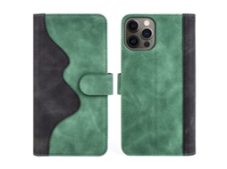 Capa Para Iphone 12 Pele Sintética Verde