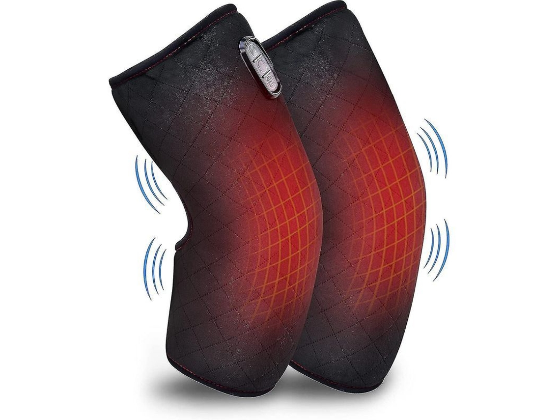 2026 faja de Rodilla Caliente com Massagem, Massager de Rodilla com Vibração e Almofada Quente para Aliviar Tensões, Tamanho Grande Preto