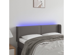 Cabecero con LED 147x16x78/88 cm Piel Sintética Gris