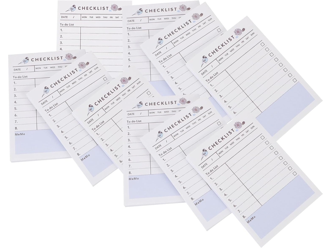10pcs Carnets De Planification Hebdomadaire Em Papel Branco, Blocos-notas Práticas Para Estudantes