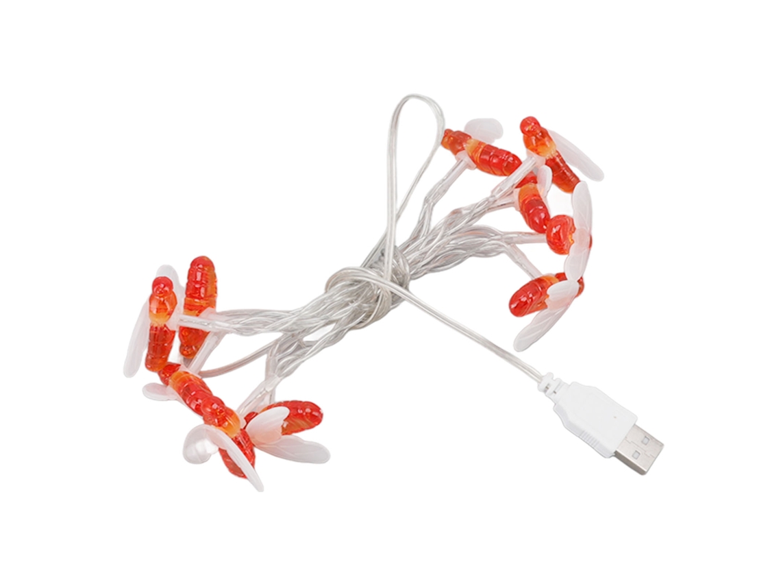 Rebe-luces De Cadena Led Impermeables 10 Perlas Abeja 1.5m Usb Para Decoración De Navidad