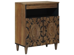 Vidaxl Buffet Castanho 60 X 33,5 X 75 Cm Madeira De Manga Maciça