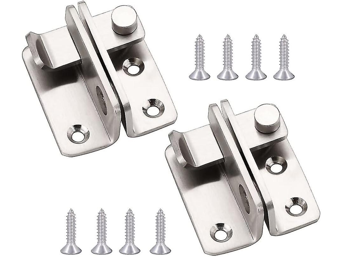 2 Pestillos deslizantes de aço inox com fechamento antirroubo e para portas, janelas, armários, jardim e jaula de animais