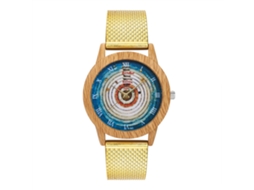 Relógio de quartzo unissex Zhoulianfa com pulseira de silicone e mostrador em formato de anel (dourado)