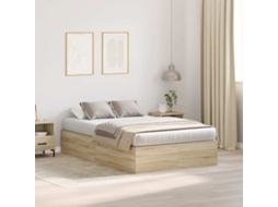 Vidaxl Estrado De Cama Com Arrumação Carvalho Sonoma 120 X 200 Cm