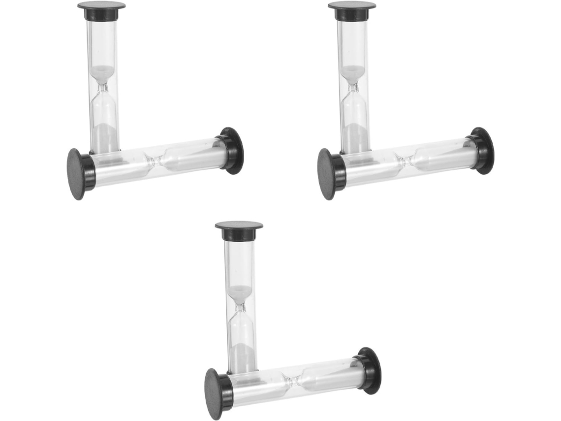 Ampulheta Mini Plástico Resistente Preta 6 Peças