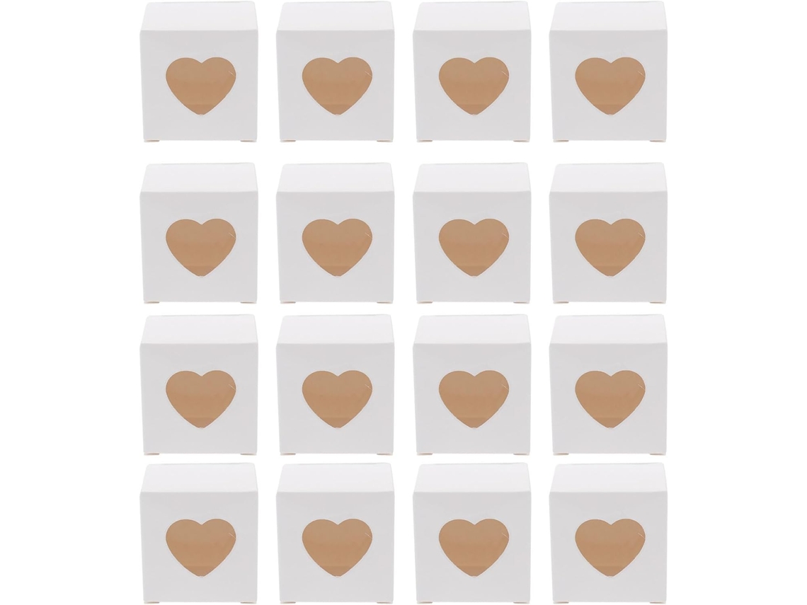 Caixa De Doces Em Formato Coração, Feita De Papel Branco Com Janela Transparente, Dobrável E Elegante, Ideal Para