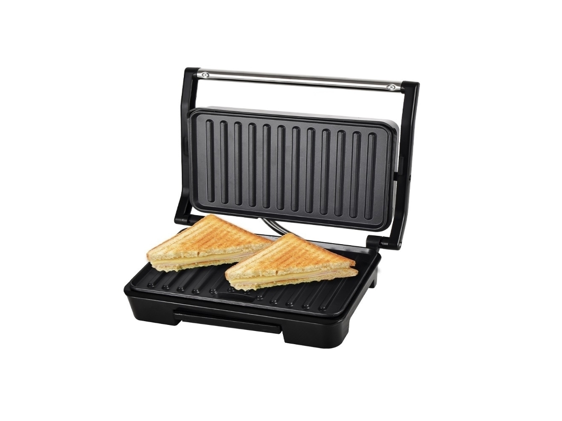 Versátil e Prático Panini Grill de 850 W para Seus Sanduíches Favoritos Prepare Deliciosos Sanduíches e Assados Crocantes com Esta Grelha THULOS