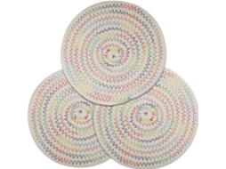 Conjunto branco de 3 peças: porta copos de cordão, 17,8cm