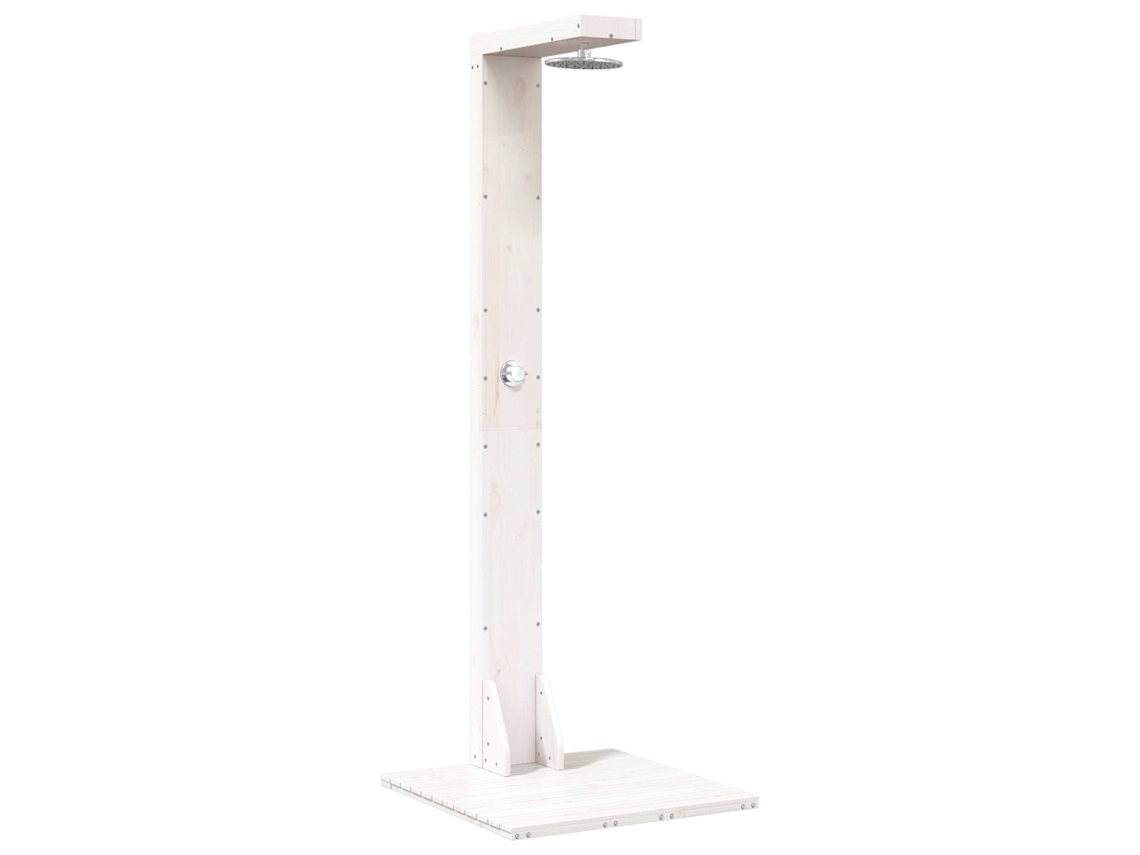 Conjunto 1 Chuveiro Externo Vidaxl Branco Madeira De Pinho Maciça (75 X 76 X 210 Cm)