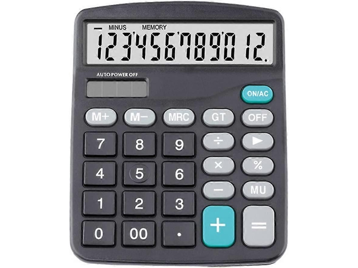 Calculadora De Mesa Dupla Alimentação Com Display De 12 Dígitos