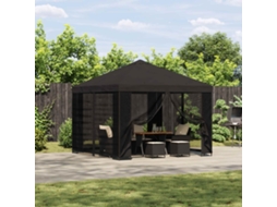 Vidaxl Gazebo De Jardim Com Laterais 3 X 3 M Antracite Poliéster E Aço