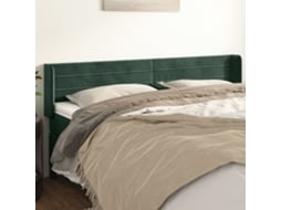 Cama com Cabeceira Abas PANGSHIYUAN Madeira Veludo Verde (163x16x78)