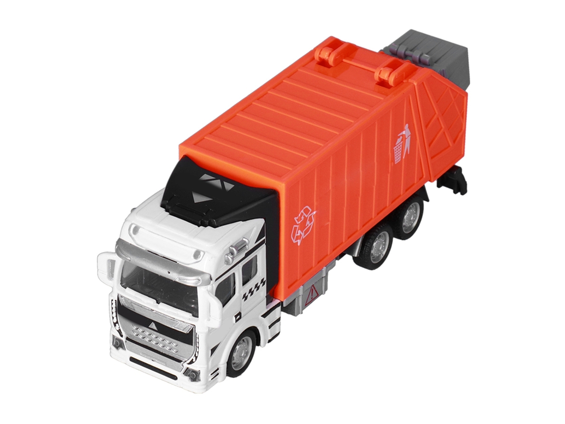 Primerox brinquedo de Caminhão de Lixo com Retorno de Liga e Plástico para Meninos Laranja 3 Anos +