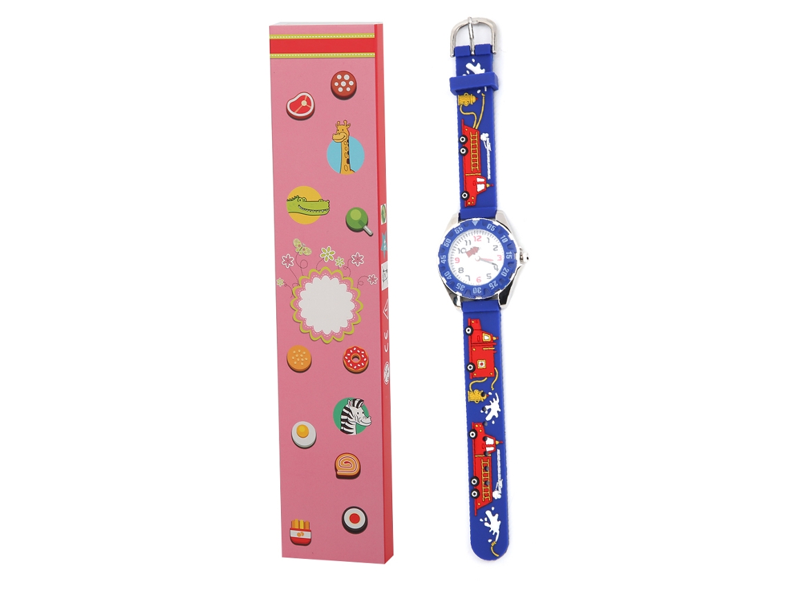 Mali relógio Infantil Desenho Animado Pulseira Pvc Resistente À Água Quartzo Azul Presente para Crianças