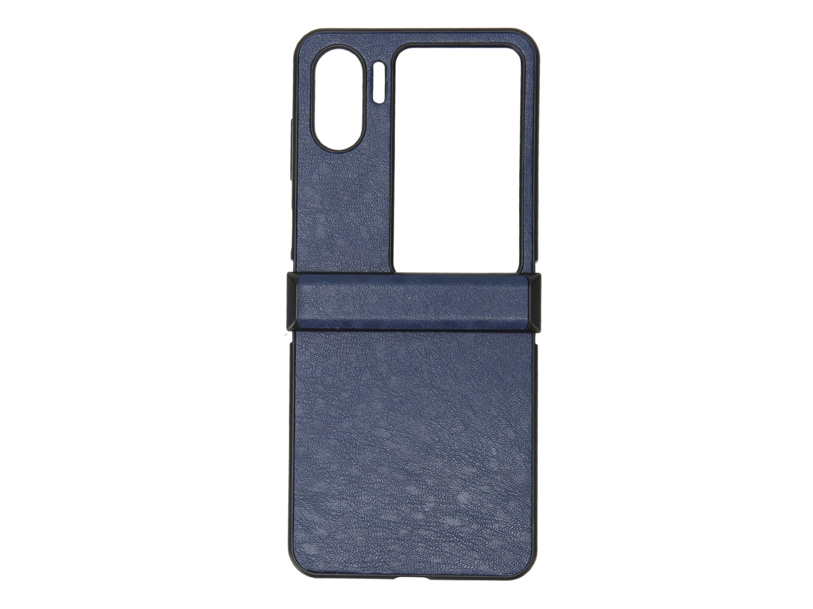 Mali capa de Telefone Flip Pu Padrão Crazy Horse Suave e Fashion para Oppo Find N2 Flip Azul
