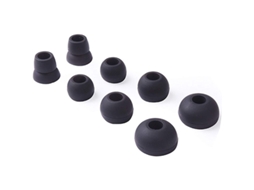 Conjunto de 4 pontes de ouvido de silicone para Powerbeats 1/2/3, pequeno/médio/grande, flange duplo, preto