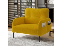 Poltrona De 1 Lugar - Assento Confortável, Braços Com Bolsos Laterais, Estrutura Sólida - Amarelo