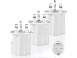3x Adaptador De Tomadas Tipo G Para Reino Unido(escócia, Malta, Singapura E Malásia) 13a Sekrkontakt 3250w Branco