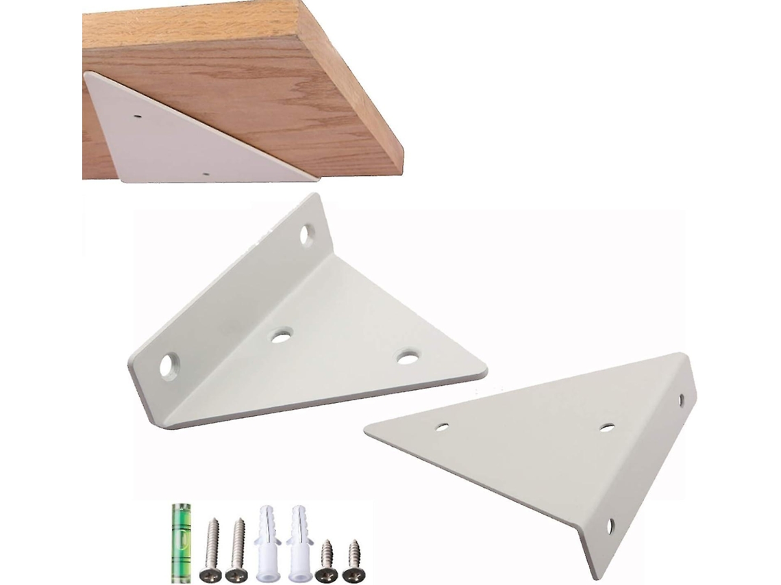 Suporte De Prateleira Triangular Reforçado E Oculto, Em Aço, 2 Peças.-aquaforge