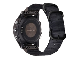Bracelete de Aço Inoxidável 22Mm Três Voltas para Garmin Fenix 7/6 Pro/Forerunner 935/945 Preto