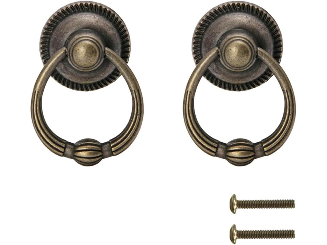 Puxadores Em Liga De Zinco Com Acabamento Bronze Antigo, Conjunto De 2 Peças, Para Portas De Armário