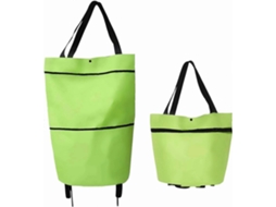 Sacola de Compras Dobrável com Rodas, Reutilizável, para Compras de Supermercado, Verde. GOKOCO