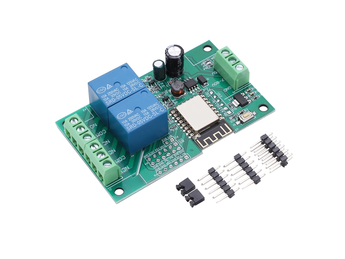 Módulo Rele Wifi De Dois Canais Pcb Dc 880v Para Desenvolvimento Secundário Esp8266 Aprendizagem
