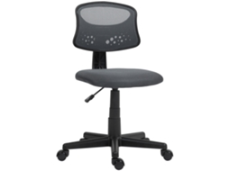 Cadeira de Escritório Poliéster, Pu e Nylon Cor Cinzento 43x48x78-88 cm Homcom