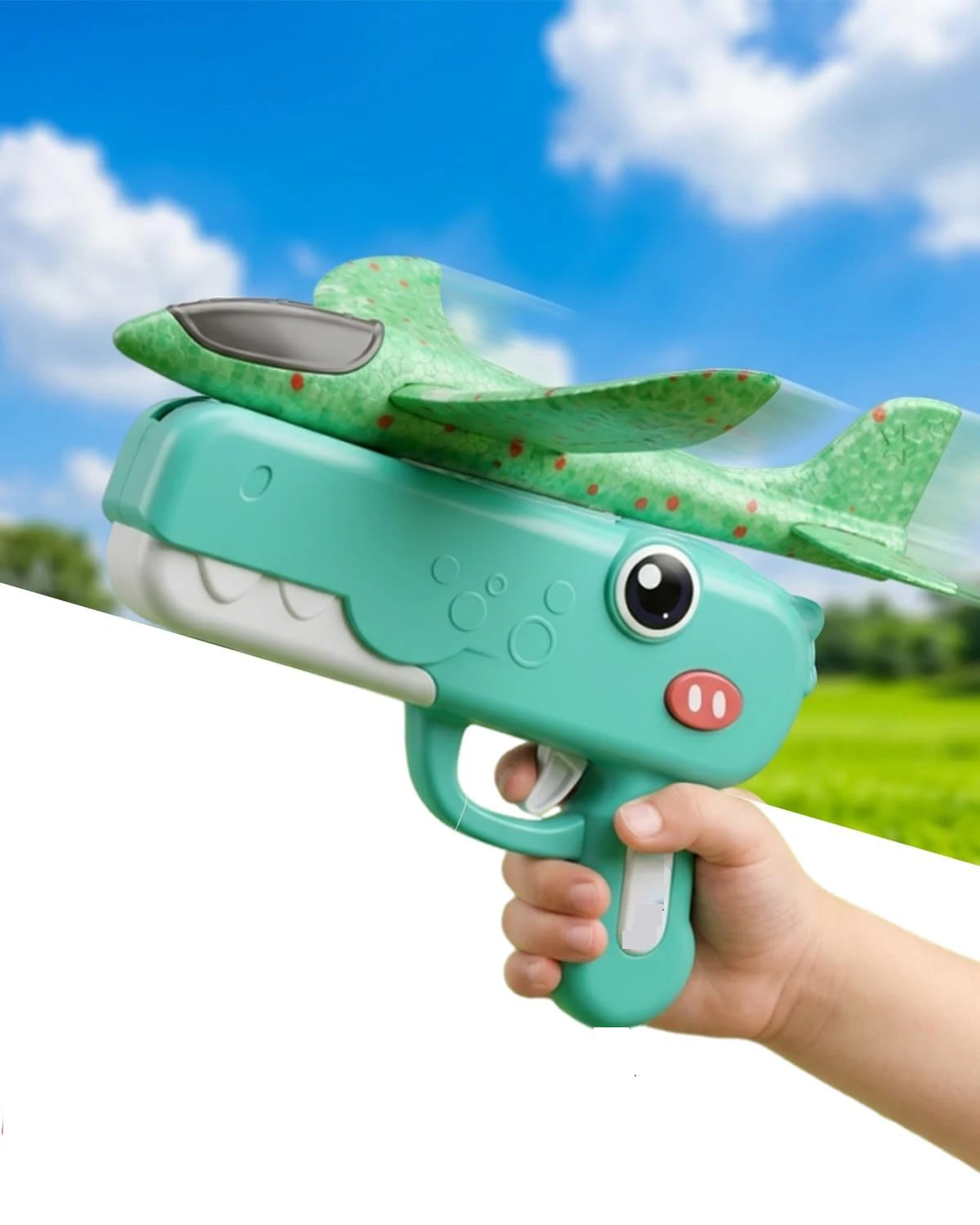 (verde) Brinquedo Lançador De Avião De Espuma Em Formato De Dinossauro Para Crianças, Planador De Espuma