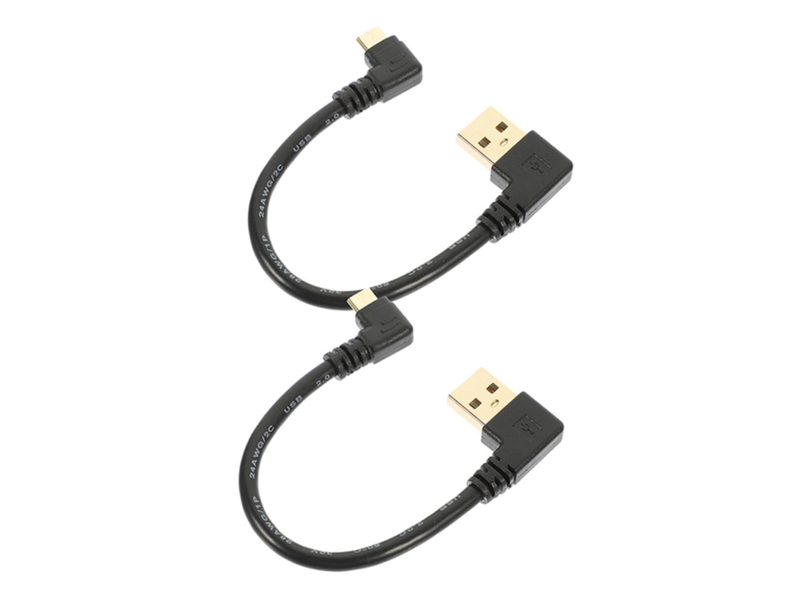 Cabo Micro Usb Plano De 2 Peças Com Conector Em Ângulo Reto Para