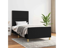Vidaxl Estrutura De Cama Sem Colchão 90x200 Cm Tecido Preto