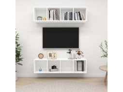 Vidaxl Armários De Parede Para Tv 2 Pcs Derivados De Madeira Branco