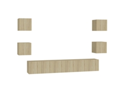 Tv Cabinet, Tv Cabinets Vidaxl Marrom Madeira Processada (n/a)