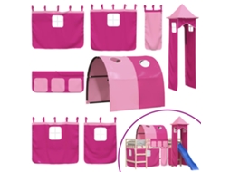Curtain For Loft Bed, Curtains For Loft Bed Vidaxl Cor-de-rosa Poliéster (n/a)