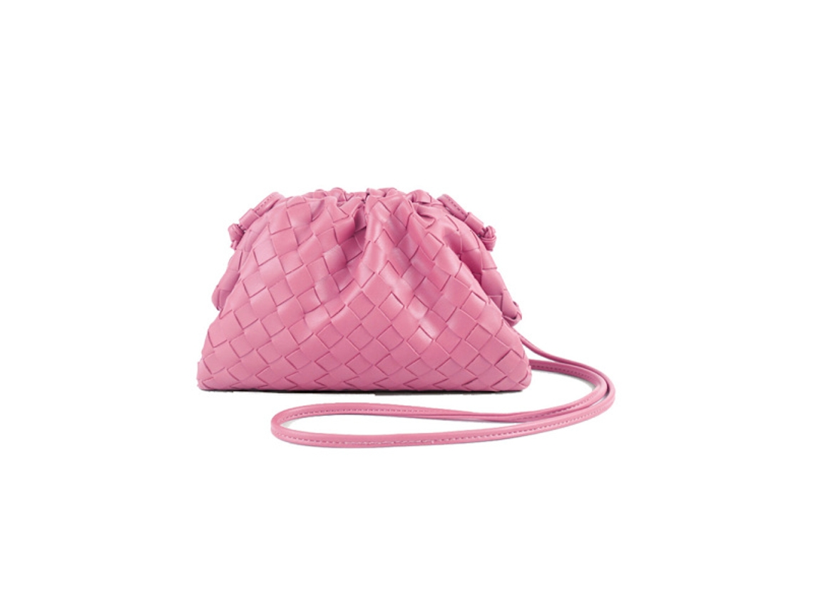 Bolsa Tote AQUAFORGE em Tecido Pu, Mini Clutch de Couro Rosa com Estampa de Nuvem