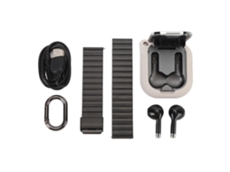 Relógio Inteligente 2 em 1 com Fones de Ouvido Bluetooth Fitness Tracker 2.01 Polegadas Pulseira de Aço