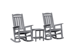 Maison Exclusive - Cadeira De Baloiço 3 Pcs Cinzento-claro Polietileno